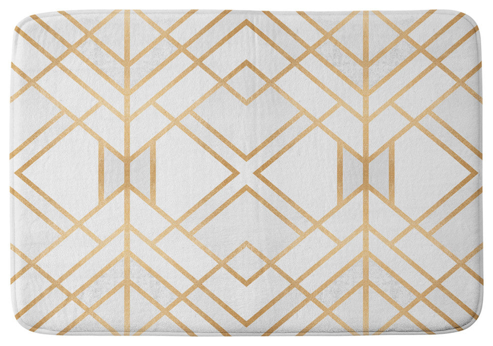 Deny Designs Elisabeth Fredriksson Golden Geo Bath Mat, 17"x24"
