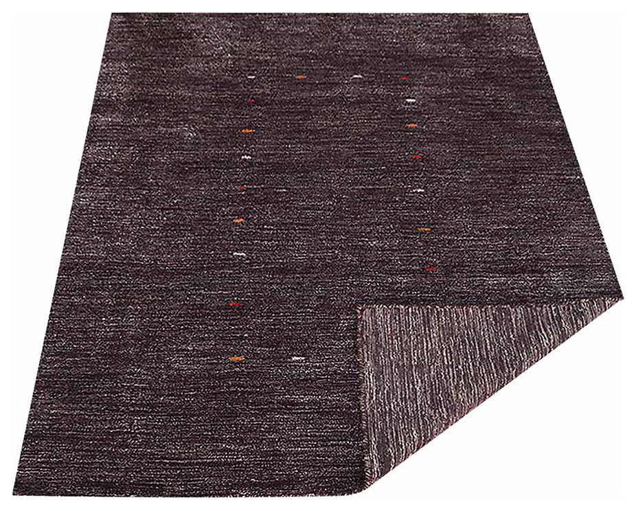 Hand Knotted Loom Silk Mix Area Rug Contemporary Brown
