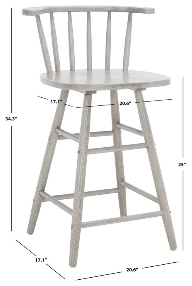 Safavieh Jay Wood Counter Stool, Grey