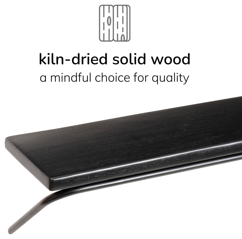 Venice Wall Mounted Shelves, Black, 36"