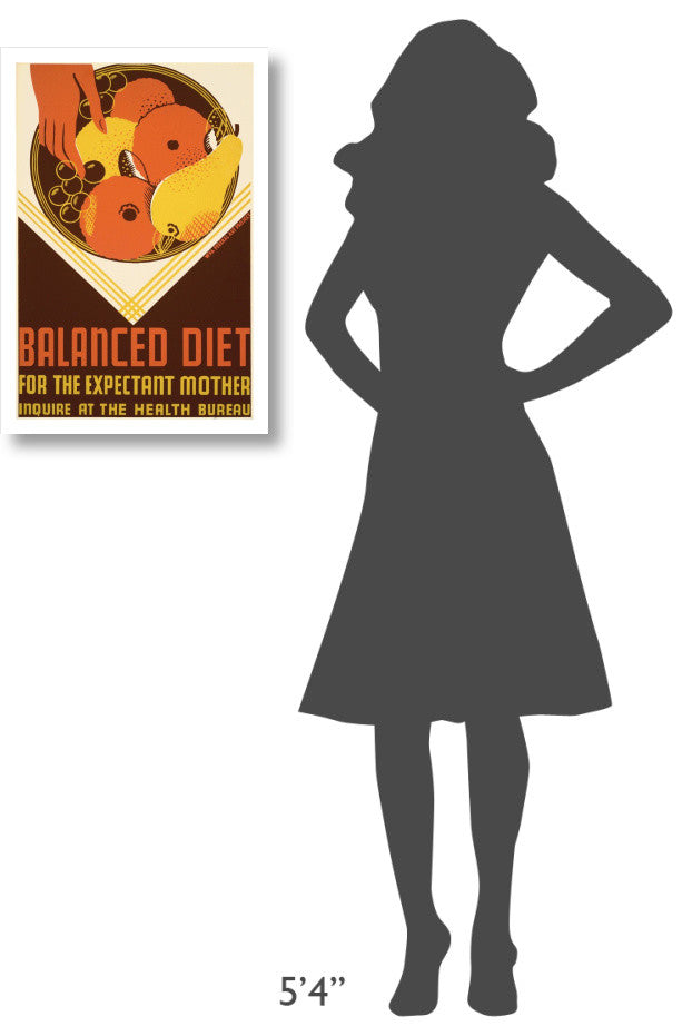 "Balanced diet for the expectant mother." Digital Paper Print by WPA, 18"x26"