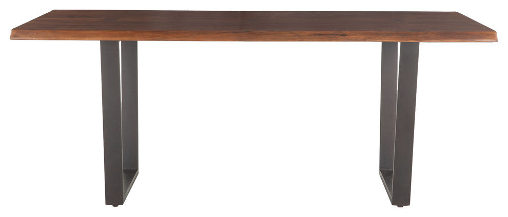 Belfrie 72-Inch Acacia Wood Dining Table in Dark Walnut Finish