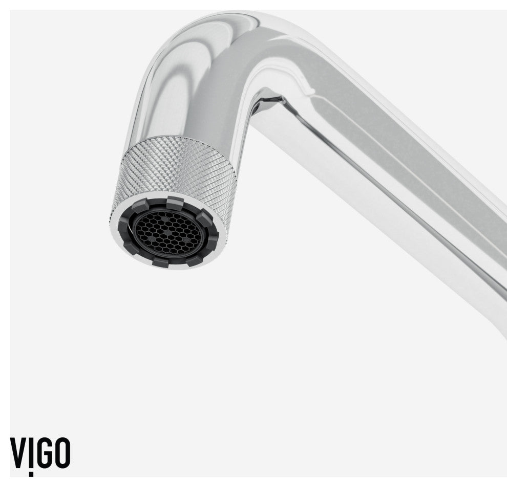VIGO Cass 13" H Widespread Pull-Out Sprayer Kitchen Faucet, Chrome