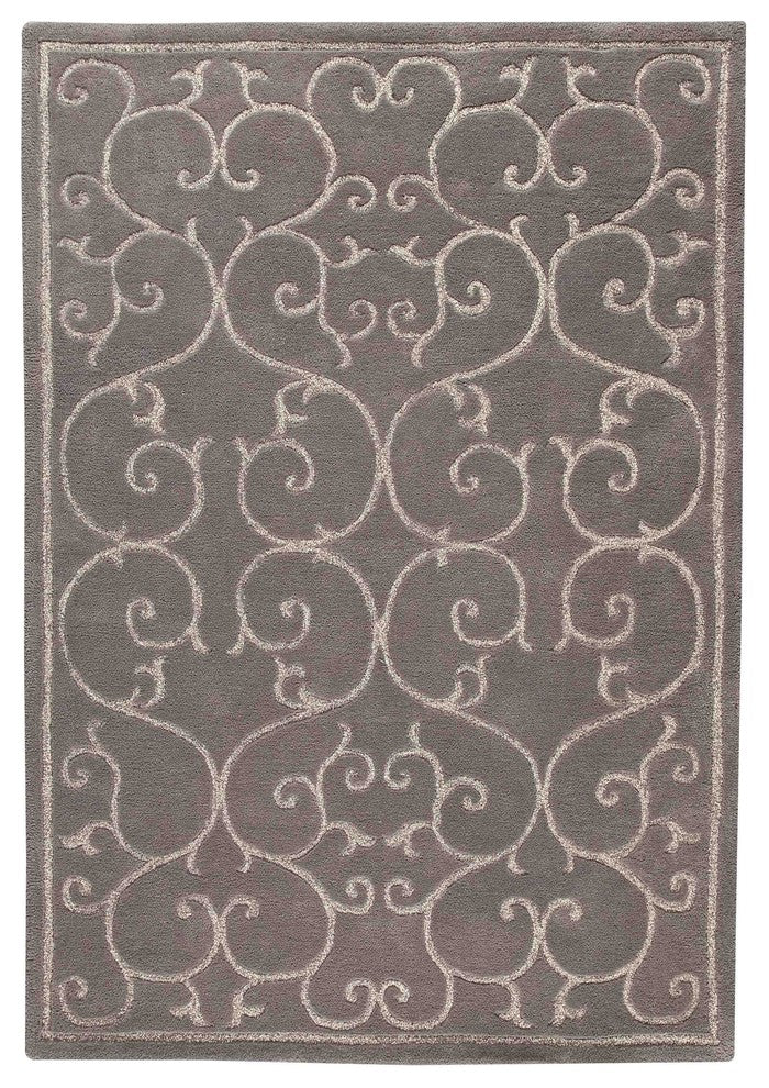 Hand Tufted Grey New Zealand Wool Area Rug