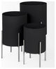 Claypoole 3-Piece Black Plant Stands