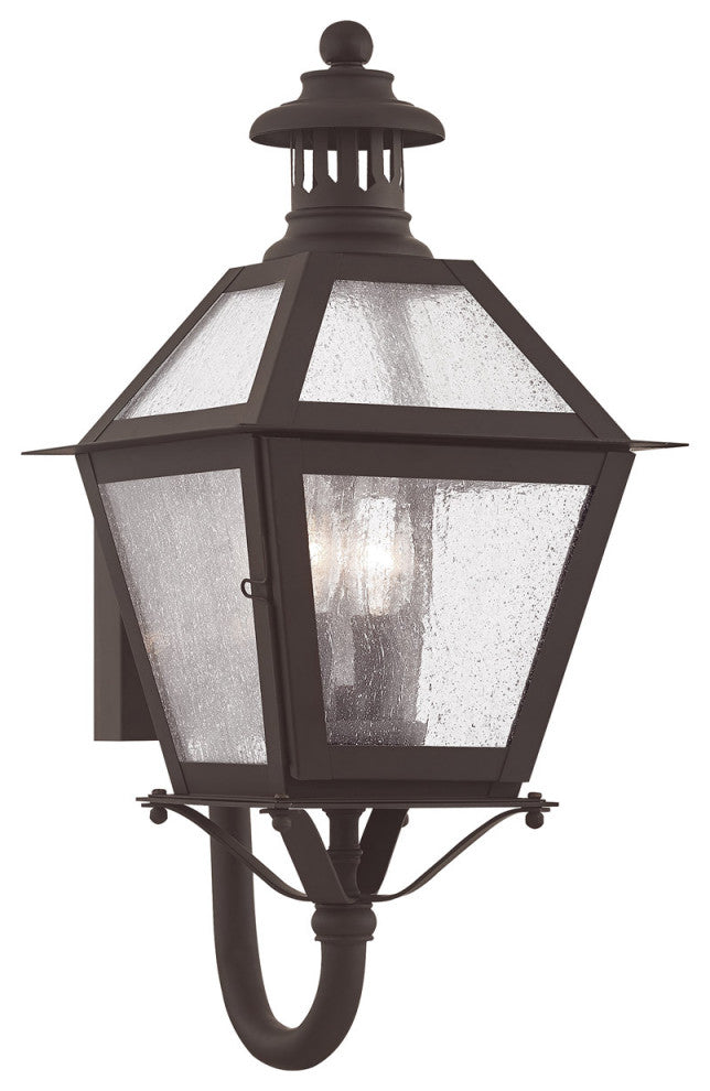 Livex 2041-07 2-Light Bronze Outdoor Wall Lantern, Bronze