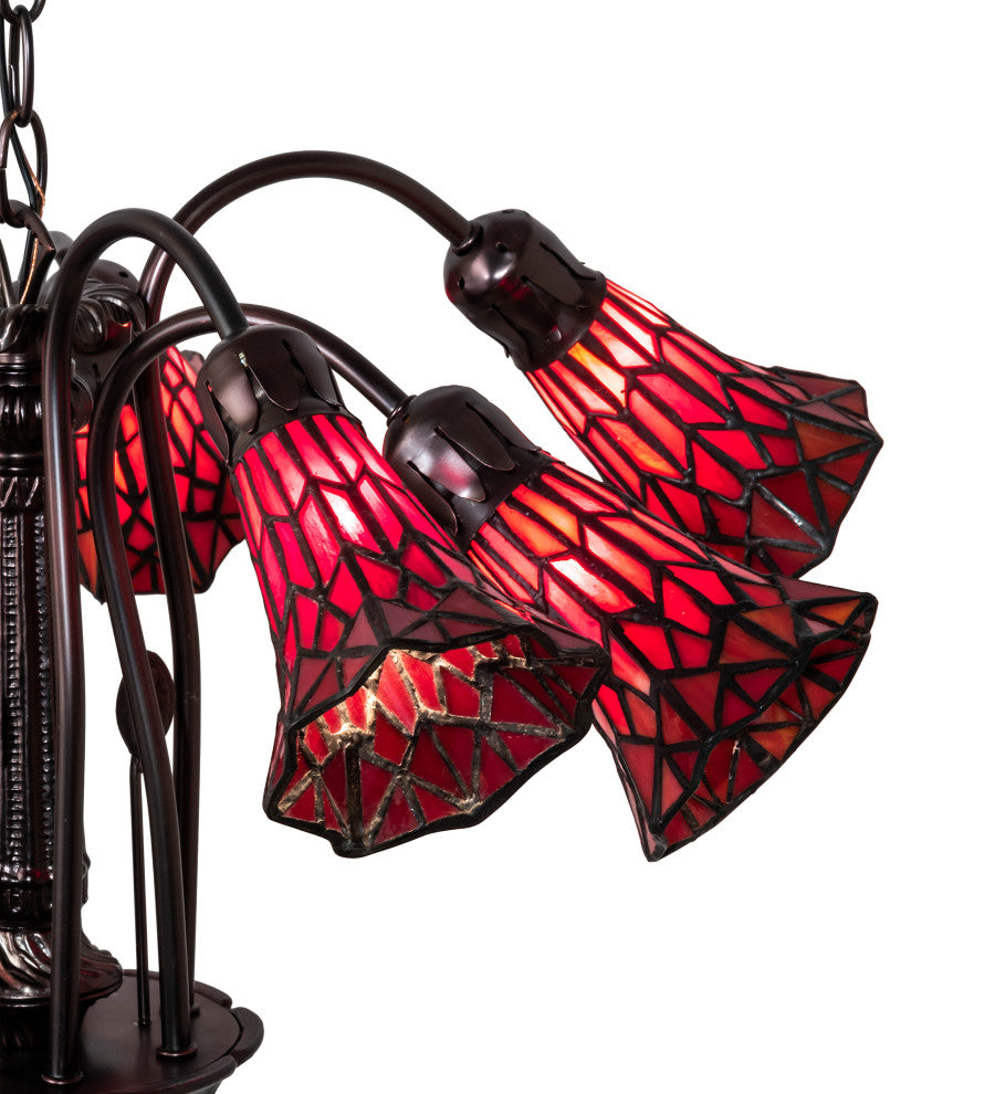 24 Wide Tiffany Pond Lily 7 Light Chandelier