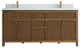 Sonoma Teak 72 Double Sink Bath Vanity in Dark Natural with 2" Empira Quartz