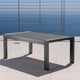 GDF Studio Crested Bay Outdoor Gray Aluminum Coffee Table With Glass Table Top