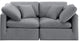 Indulge Upholstered Modular Sofa, Grey, 2-Piece: 2 Corner Chair, Down Stuffed Velvet