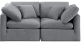 Indulge Upholstered Modular Sofa, Grey, 2-Piece: 2 Corner Chair, Down Stuffed Velvet