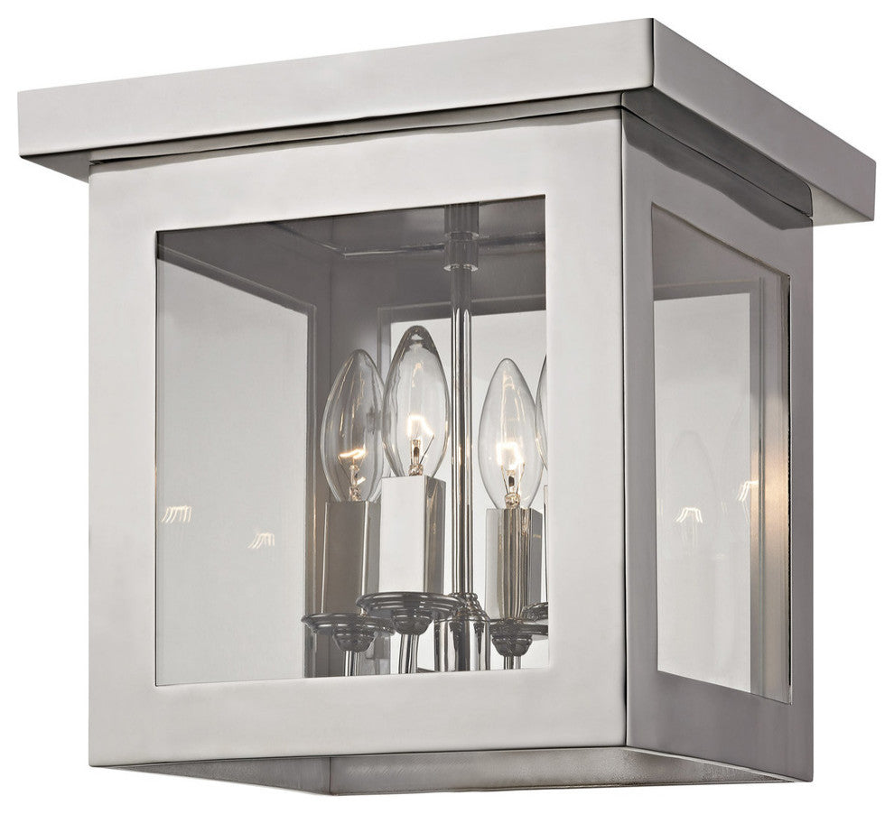 Hurley 4-Light Ceiling Mount, Polished Nickel Finish