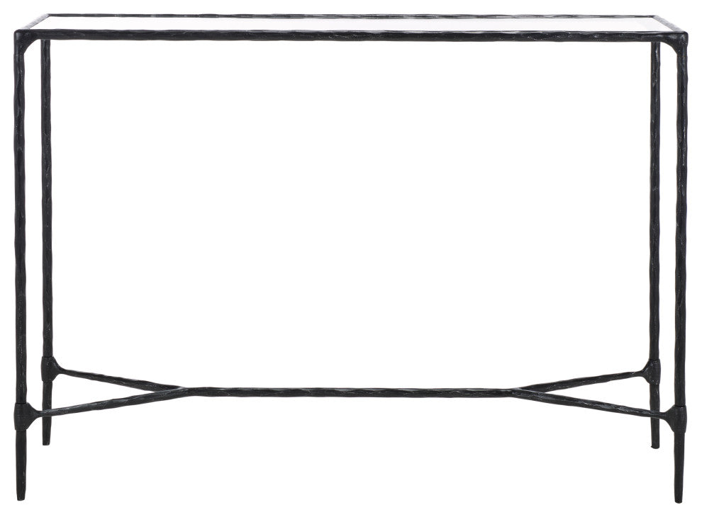 Safavieh Couture Isabellina Metal Console Table, Black / Clear