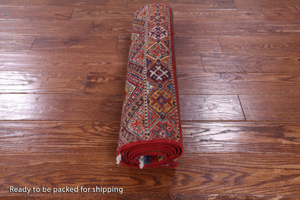 Khorjin Super Kazak Hand-Knotted Runner Rug 2' 4" X 8' 2" Q10855