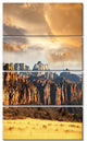 Zion National Park Utah Usa, Oversized Landscape Canvas Art, 28"x48", 4 Panels