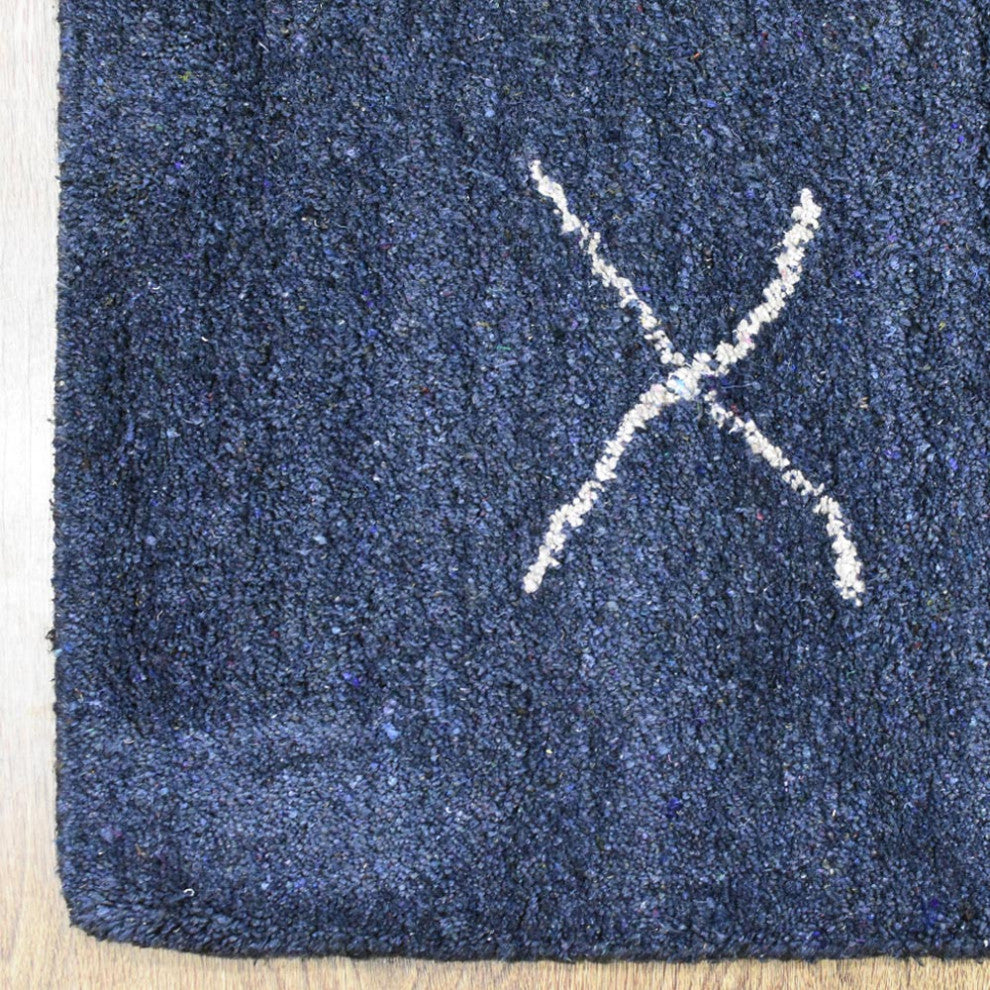 HAND KNOTTED LOOM SILK ECO-FRIENDLY RUG-5'x8',Rectangle,Charcoal White,Contempor