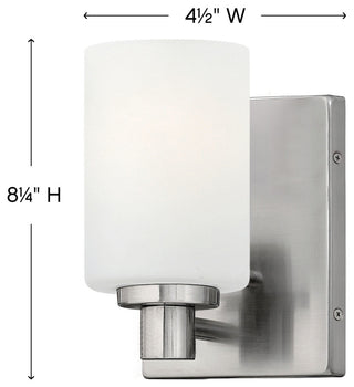 Hinkley Karlie Bathroom Vanity Light, Brushed Nickel, 1 Light