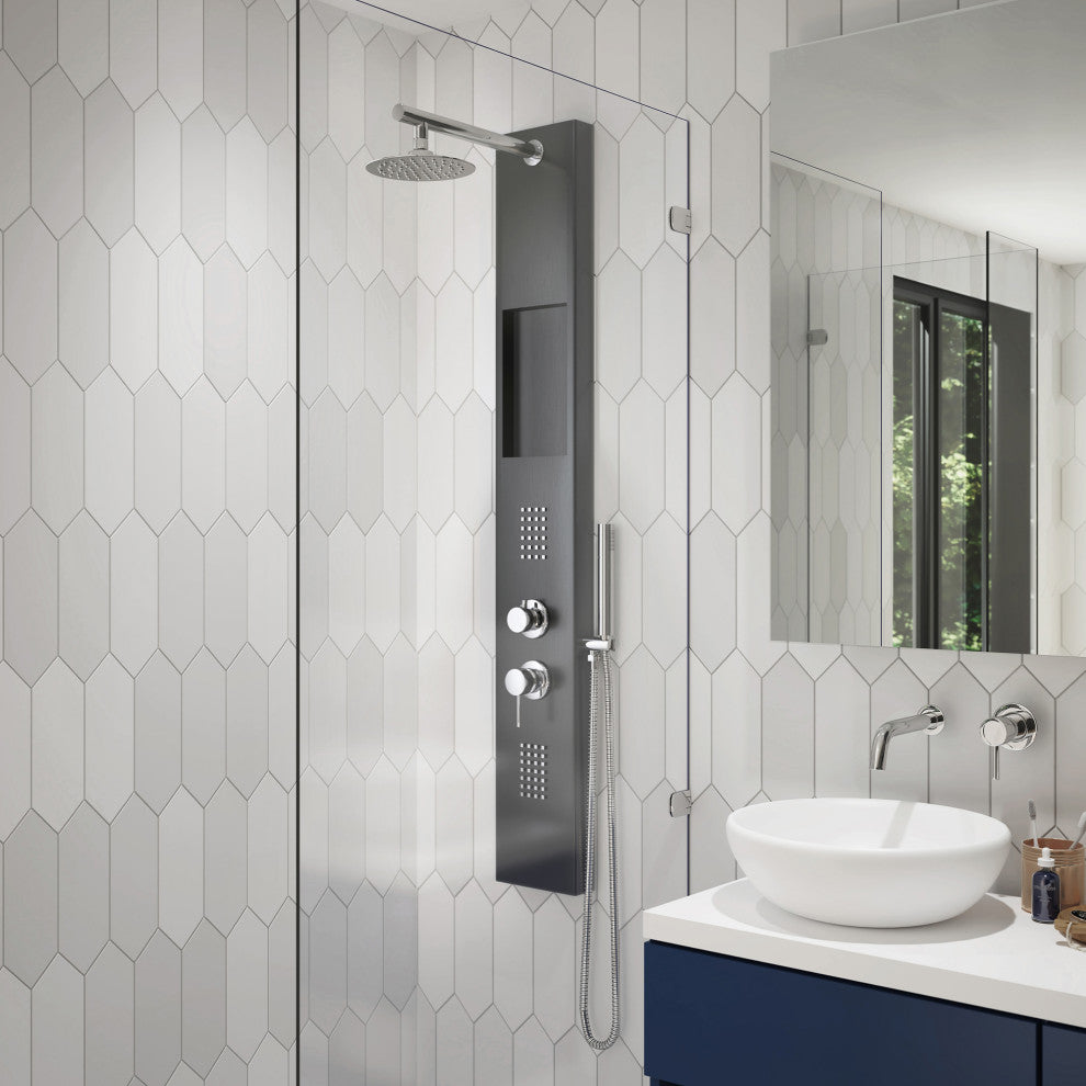 AquaNiche ShowerSpa Panel, 2.5 GPM, Gunmetal Black