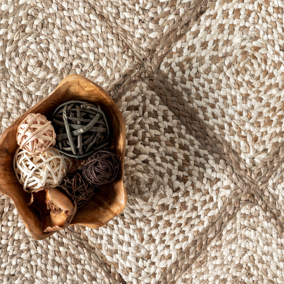 Nuloom Meja Moroccan Lattice Jute Rug, Natural 5' x 8'