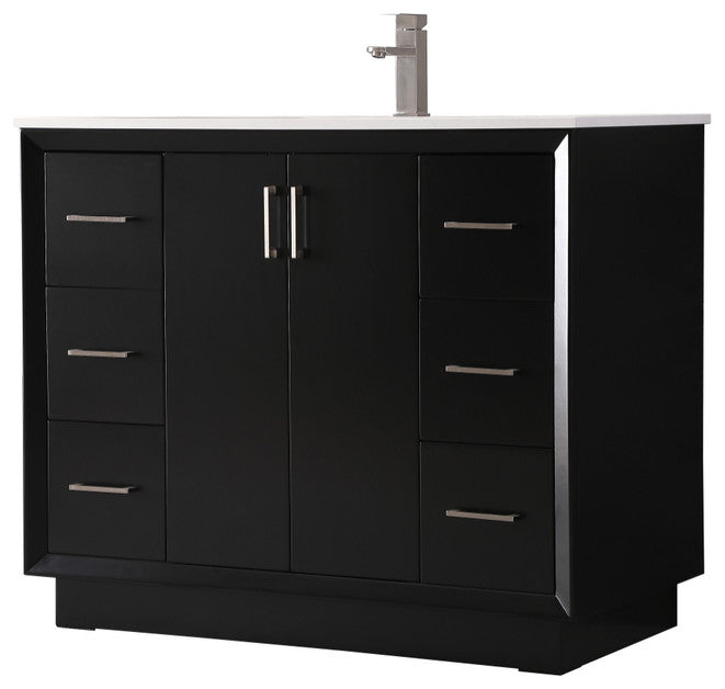 42" SIngle Bathroom Vanity, Black