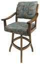 Swivel Counter Wood Bar Stool Casa on S-Base, Poet Sky and Light Oak, 34"