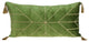 Olive and Gold Geo Velvet Lumbar Pillow With Gold Tassels