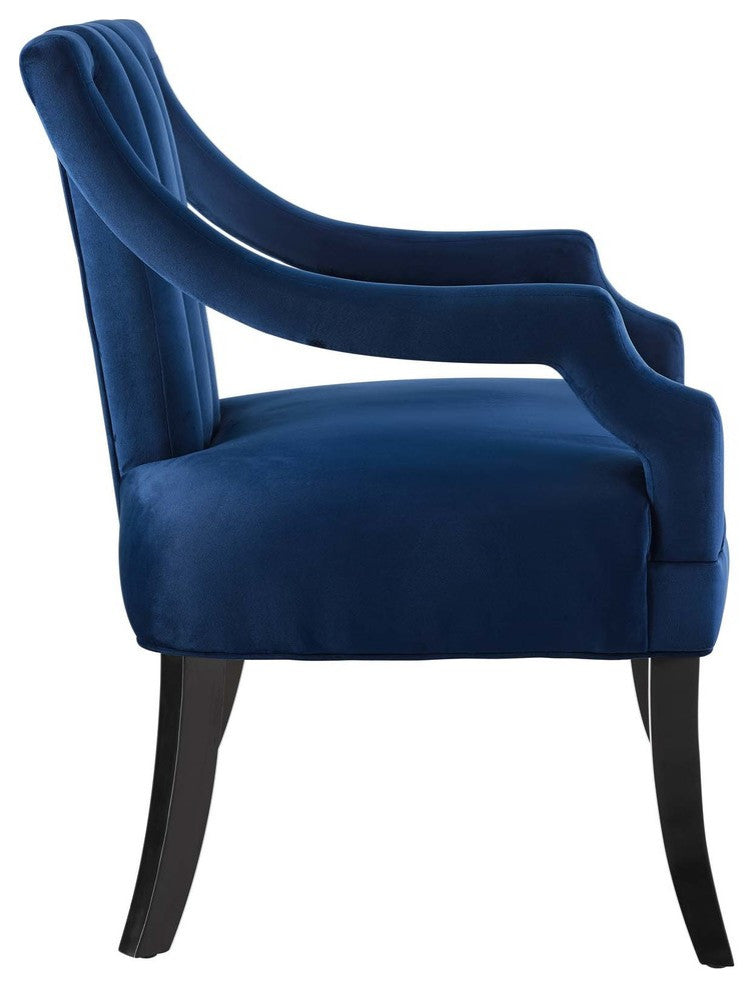 Harken Performance Velvet Accent Chair Navy