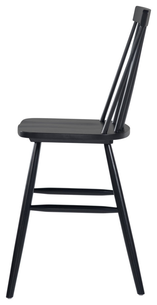 Counter Stool Chair, Wood, Black, Mid Century Bar Kitchen Pub Cafe Bistro