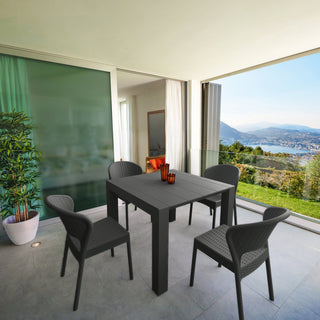 Compamia Daytona 5-Piece Extendable Dining Set, Dark Gray