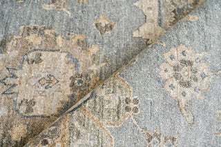 Museum Hand-Knotted Bamboo Silk and Cotton Blue/Gray Area Rug