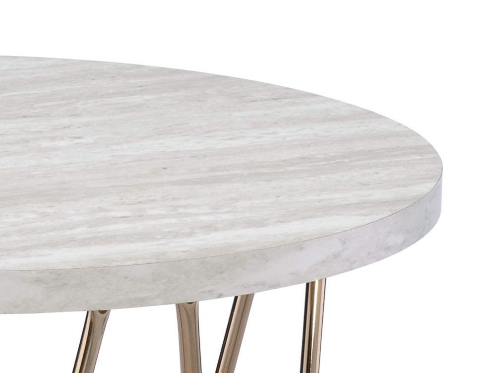 Rowyn Faux Marble Top End Table