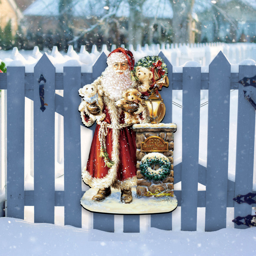 Silent Night Santa Outdoor Decor by Dona Gelsinger