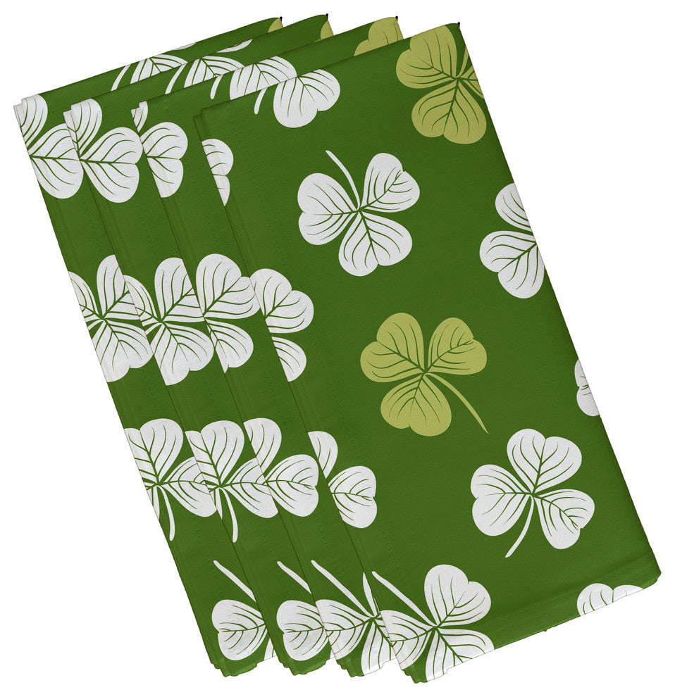 Lucky, Holiday Floral Print Napkin, Set of 4, Green