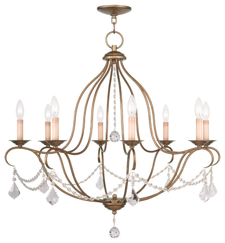 Chesterfield Chandelier, Antique Gold Leaf