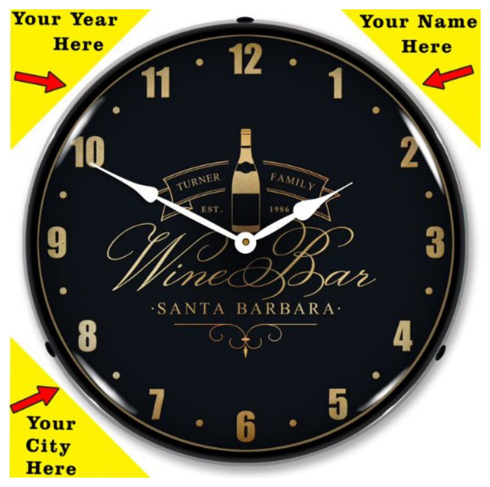 AG20111170 Add Your Name Wine Bar Clock