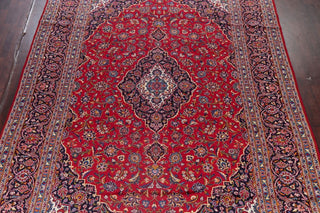Consigned, Oriental Traditional Hand-Knotted Kashan Persian Area Rug, Red, 9x13