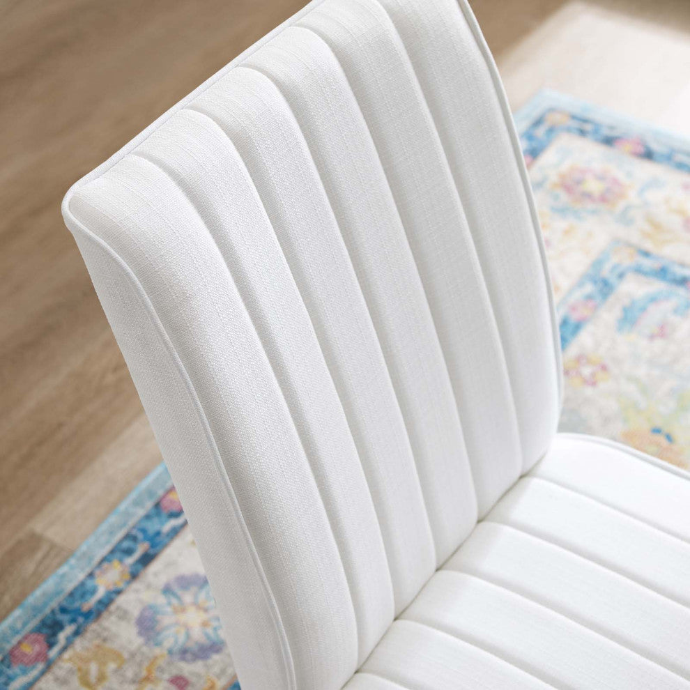 Motivate Channel Tufted Upholstered Fabric Dining Chair Set of 2 EEI-3333-WHI