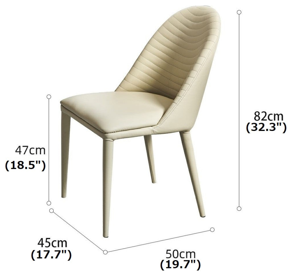 Nordic Design Leisure Backrest Dining Chair, Beige