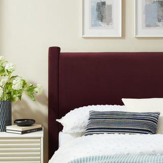 Rael Performance Velvet Twin Headboard, Mulberry