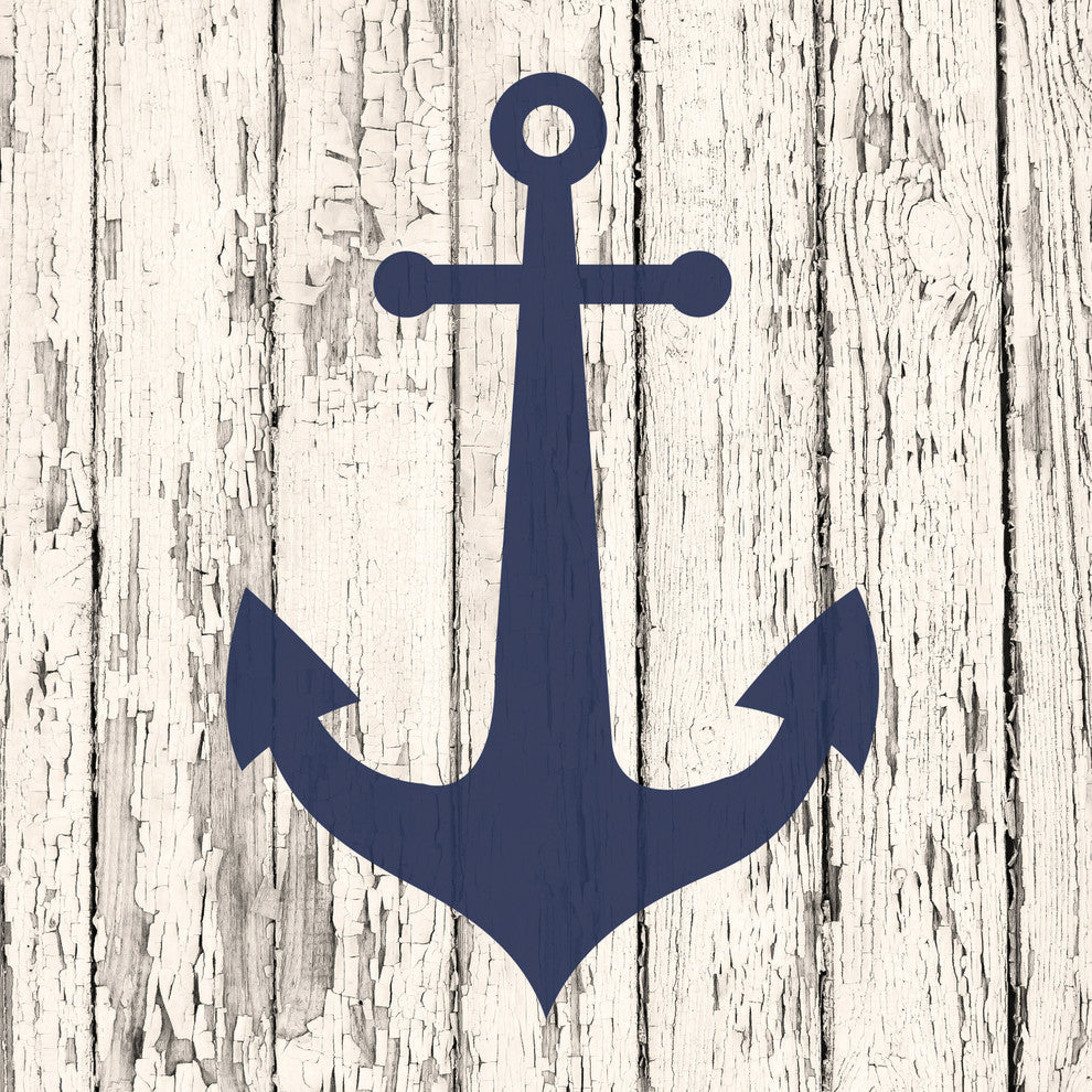 "Blue Anchor" Painting Print on Wrapped Canvas