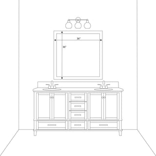 Woodford Framed Wall Mirror, Nickel, 36" X 36"