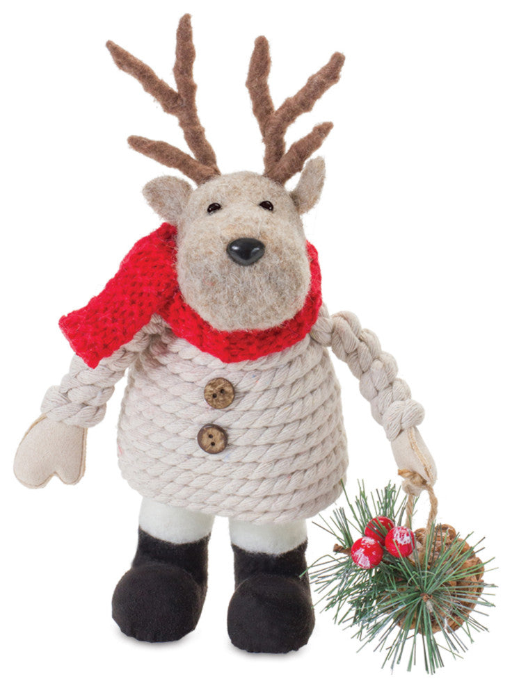 Plush Santa Snowman and Moose, 3-Piece Set