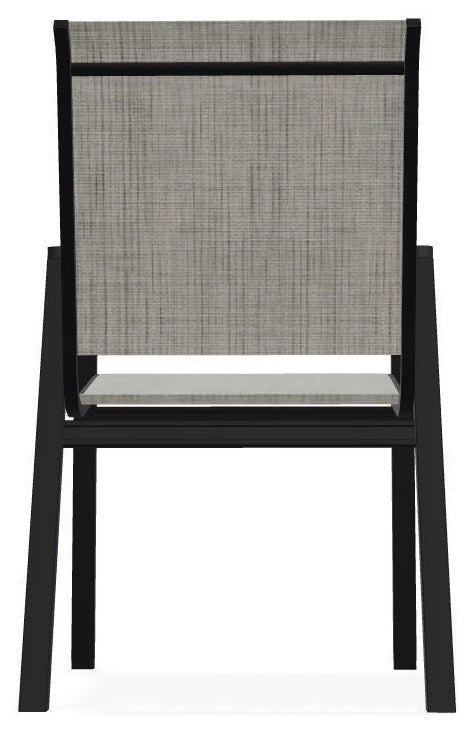 Bazza Sling Stackable Outdoor Dining Chair, Smoke/Black