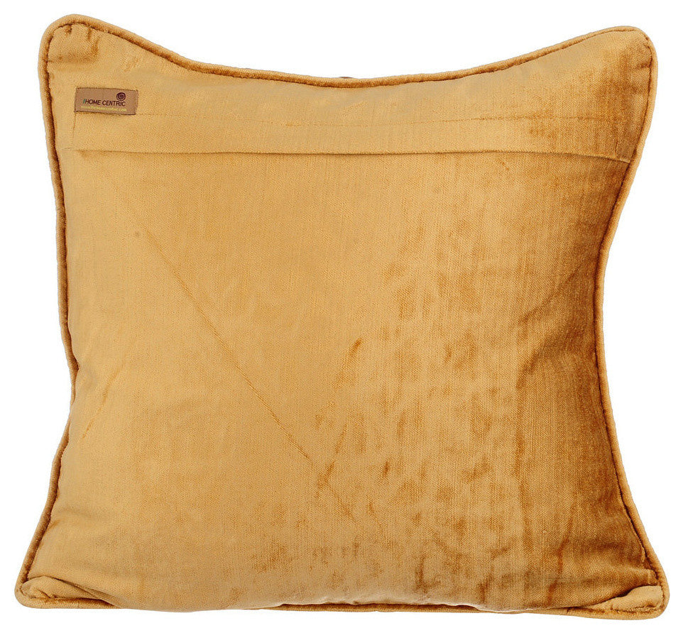 Gold Decorative Pillow Covers 14"x14" Velvet, Gold Knots