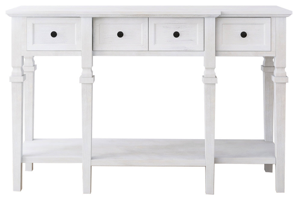 30" Tall MDF 4-Drawer Console Table in White