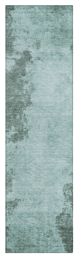 Machine Washable Indoor/Outdoor Chantille ACN1902 Teal 2'3" x 7'6" Runner Rug