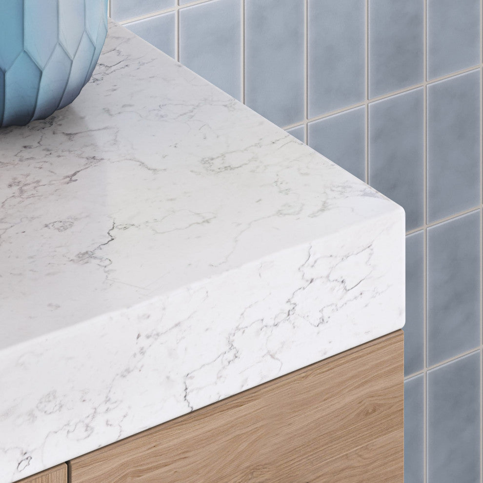 Bahia Bath Vanity, Oak, 48", Matte Black Hardware, Single, Freestanding