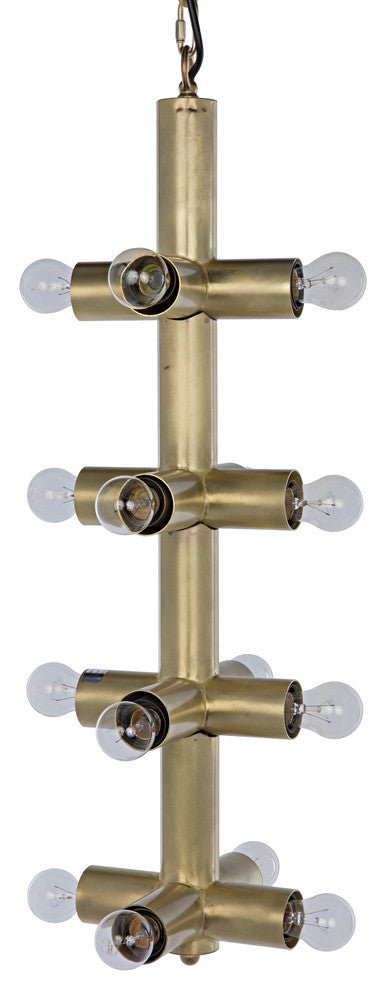 Axe Chandelier, Antique Brass