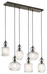 Linear Chandelier 6-Light, Olde Bronze