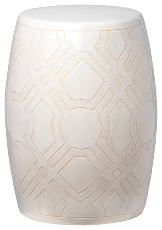 Labyrinth Stool, White 14x18